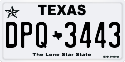 TX license plate DPQ3443