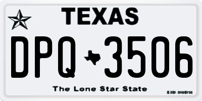 TX license plate DPQ3506