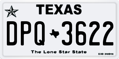 TX license plate DPQ3622