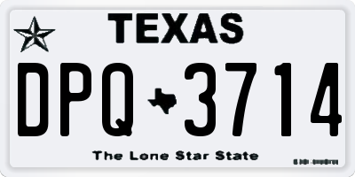 TX license plate DPQ3714