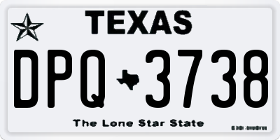 TX license plate DPQ3738