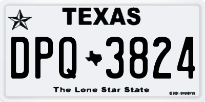 TX license plate DPQ3824