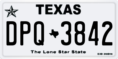 TX license plate DPQ3842
