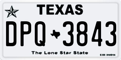 TX license plate DPQ3843