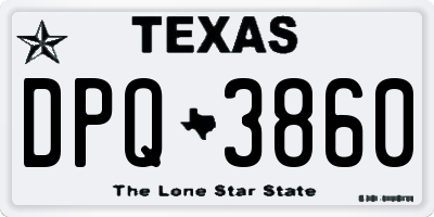 TX license plate DPQ3860