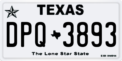 TX license plate DPQ3893