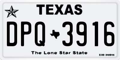 TX license plate DPQ3916