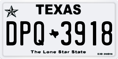 TX license plate DPQ3918
