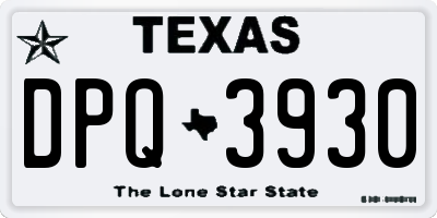 TX license plate DPQ3930