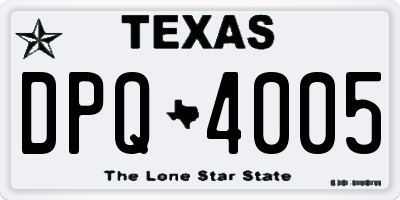 TX license plate DPQ4005