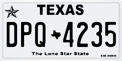 TX license plate DPQ4235