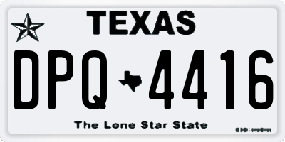 TX license plate DPQ4416
