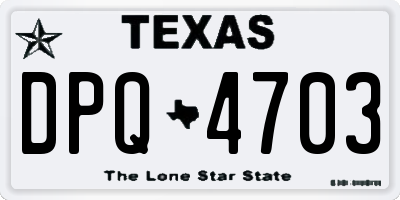 TX license plate DPQ4703