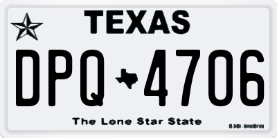 TX license plate DPQ4706