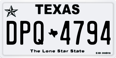 TX license plate DPQ4794