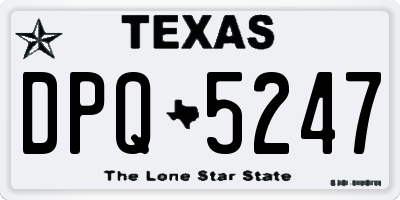TX license plate DPQ5247
