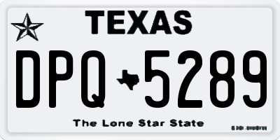 TX license plate DPQ5289