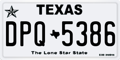 TX license plate DPQ5386