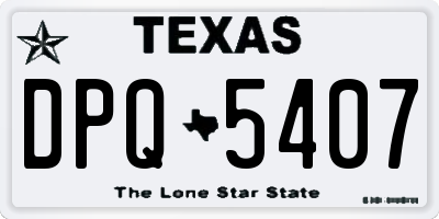 TX license plate DPQ5407
