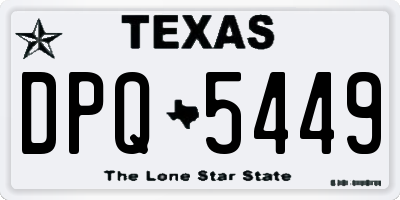 TX license plate DPQ5449