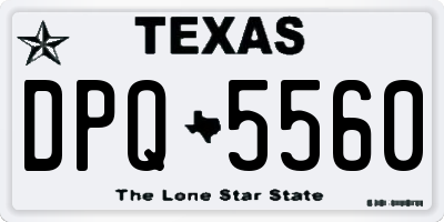 TX license plate DPQ5560