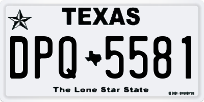 TX license plate DPQ5581