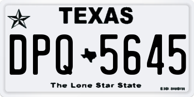 TX license plate DPQ5645