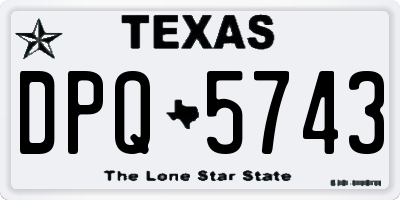 TX license plate DPQ5743