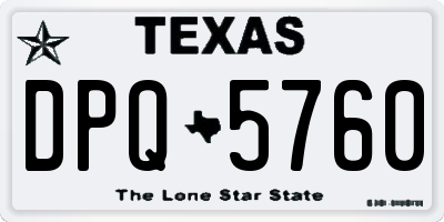 TX license plate DPQ5760