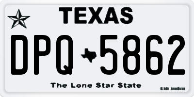 TX license plate DPQ5862