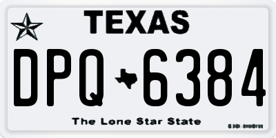 TX license plate DPQ6384