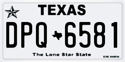 TX license plate DPQ6581