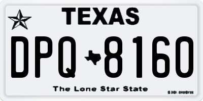 TX license plate DPQ8160