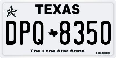 TX license plate DPQ8350