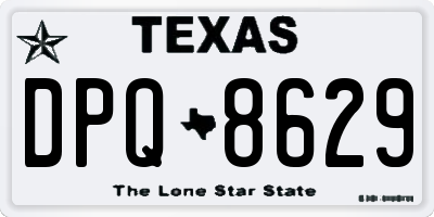 TX license plate DPQ8629