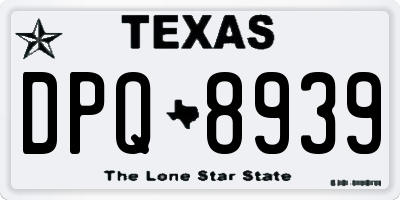 TX license plate DPQ8939