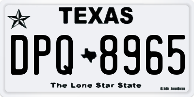TX license plate DPQ8965
