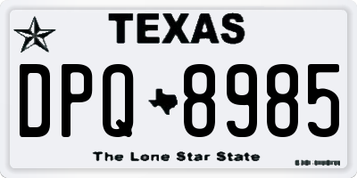 TX license plate DPQ8985