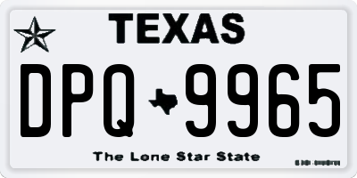 TX license plate DPQ9965