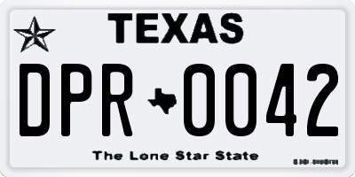 TX license plate DPR0042