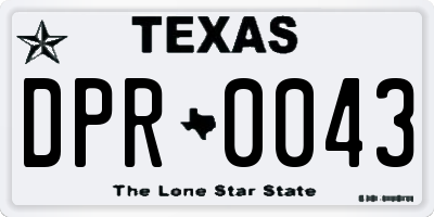 TX license plate DPR0043
