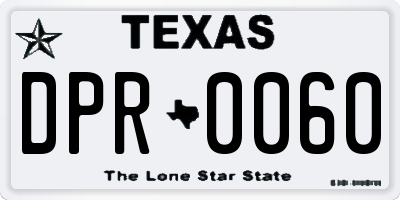 TX license plate DPR0060