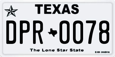 TX license plate DPR0078
