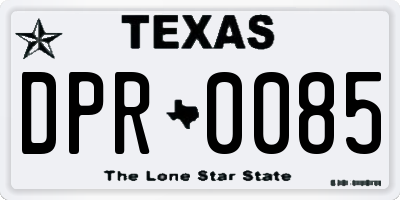 TX license plate DPR0085