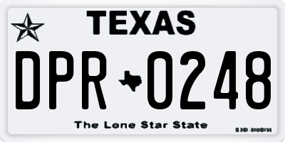 TX license plate DPR0248