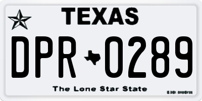 TX license plate DPR0289