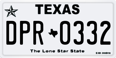 TX license plate DPR0332