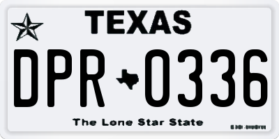 TX license plate DPR0336