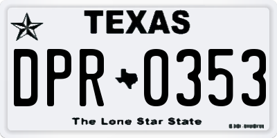 TX license plate DPR0353