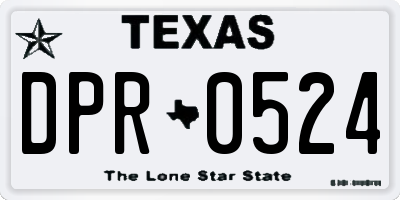 TX license plate DPR0524